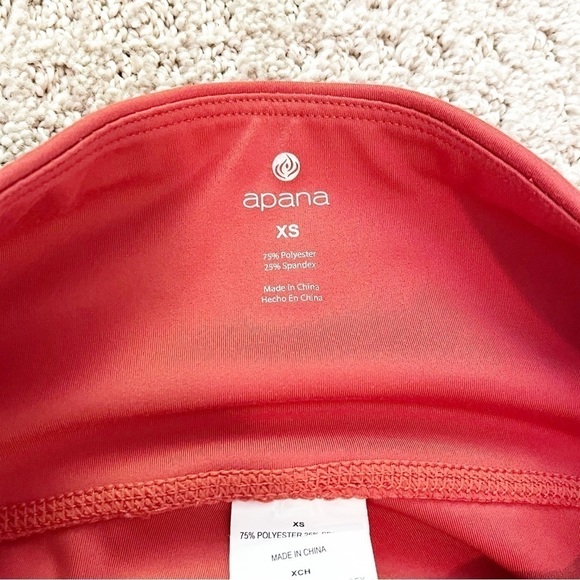 Womens Apana XS Leggings Burnt Orange Teaberry Side Pocket Stretch Fall Autumn - Picture 3 of 10